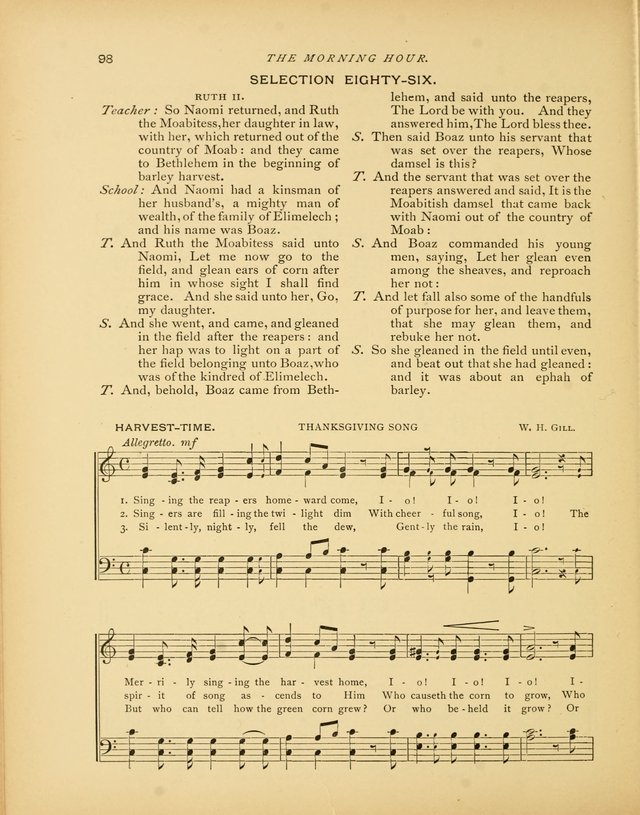 The Morning Hour: a daily song-service with responsive selections for schools page 98