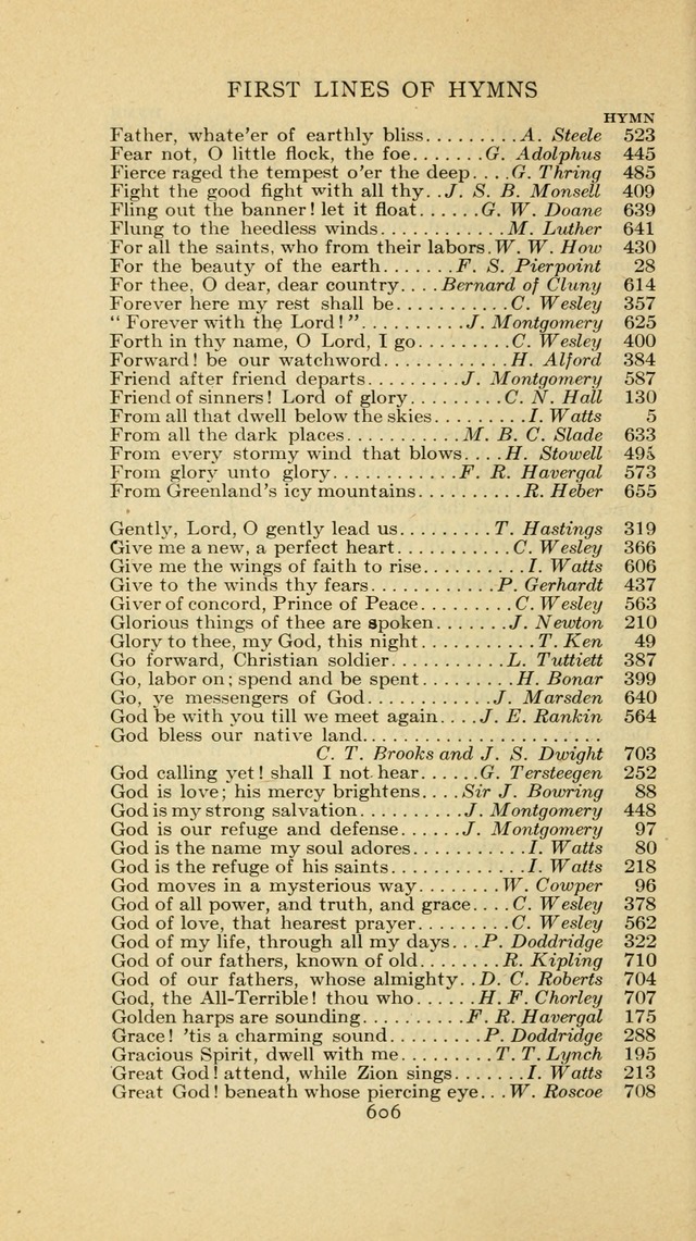 The Methodist Hymnal (Text only edition) page 606