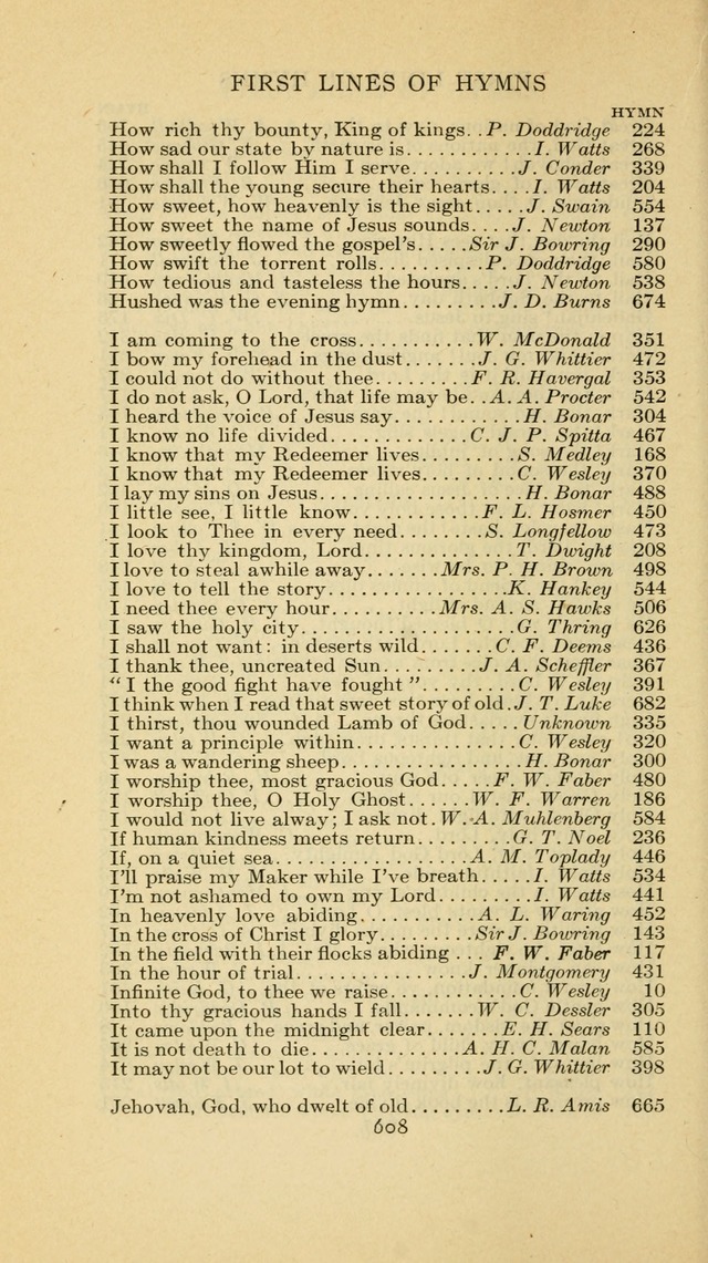 The Methodist Hymnal (Text only edition) page 608