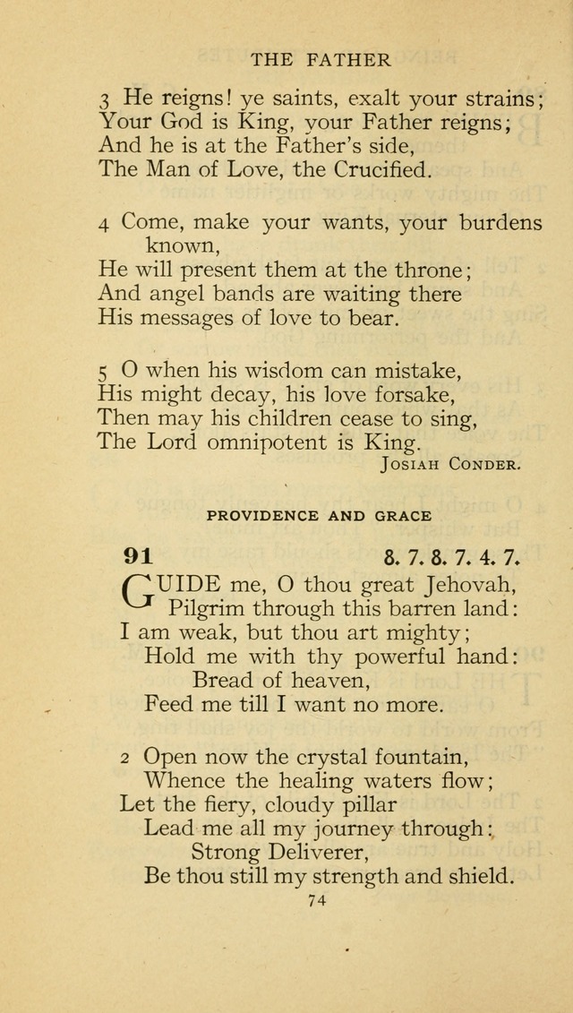 The Methodist Hymnal (Text only edition) page 74