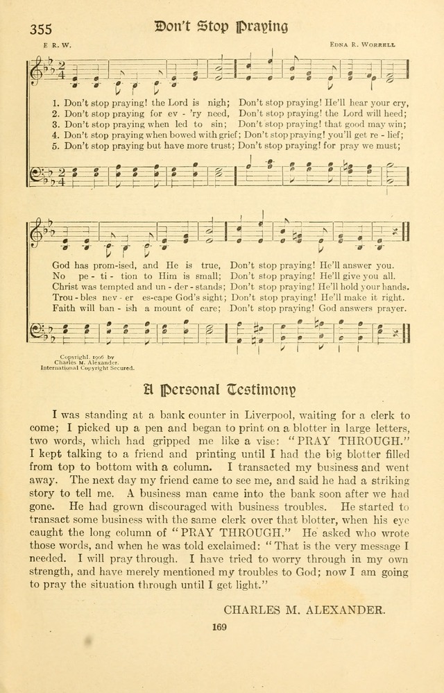 Montreat Hymns: psalms and gospel songs with responsive scripture readings page 169