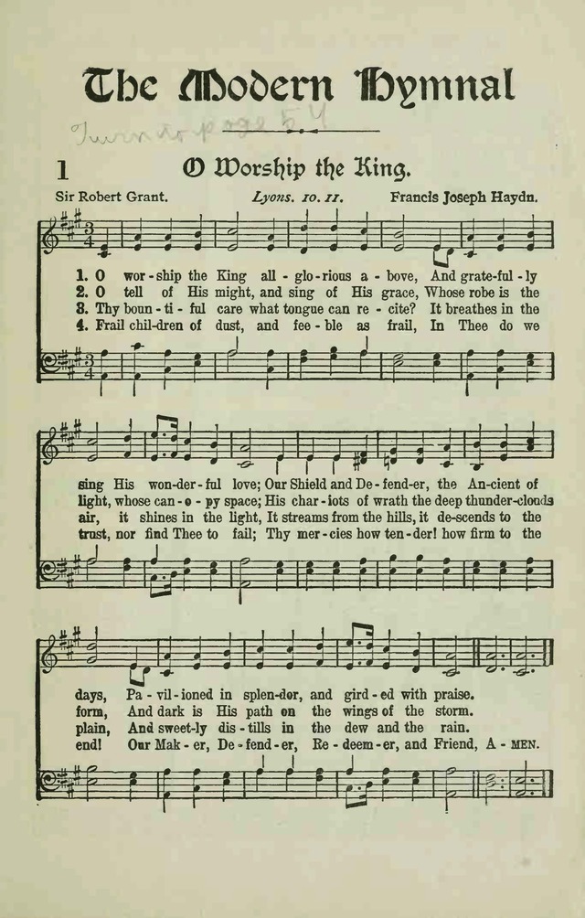 The Modern Hymnal page 1