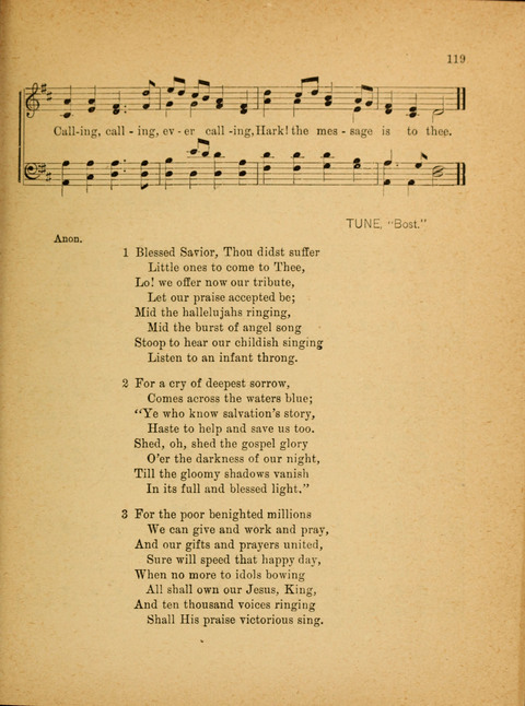 Missionary Hymnal: for the use of junior and juvenile missionary socieites page 119