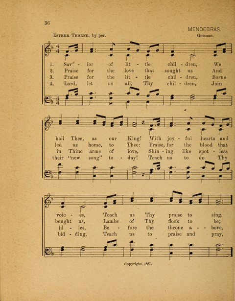 Missionary Hymnal: for the use of junior and juvenile missionary socieites page 36