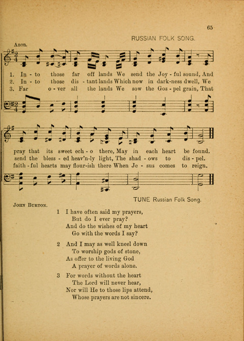 Missionary Hymnal: for the use of junior and juvenile missionary socieites page 65