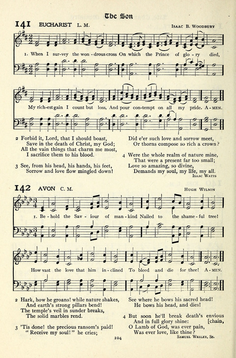 The Methodist Hymnal: Official hymnal of the methodist episcopal church and the methodist episcopal church, south page 104