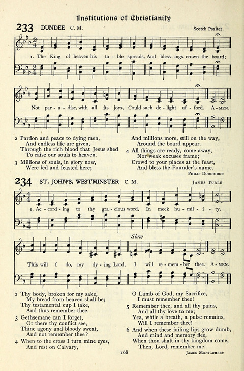 The Methodist Hymnal: Official hymnal of the methodist episcopal church and the methodist episcopal church, south page 168