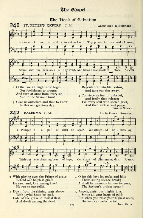 The Methodist Hymnal: Official hymnal of the methodist episcopal church and the methodist episcopal church, south page 174