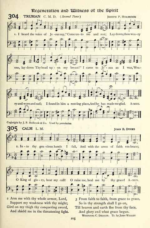 The Methodist Hymnal: Official hymnal of the methodist episcopal church and the methodist episcopal church, south page 215