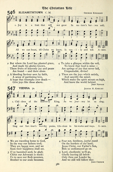 The Methodist Hymnal: Official hymnal of the methodist episcopal church and the methodist episcopal church, south page 386