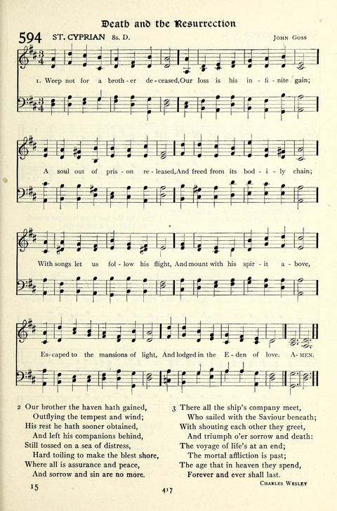 The Methodist Hymnal: Official hymnal of the methodist episcopal church and the methodist episcopal church, south page 417