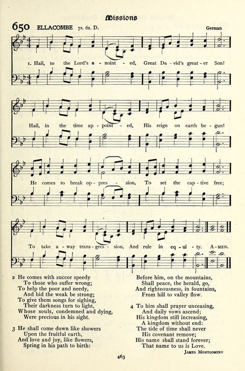 The Methodist Hymnal: Official hymnal of the methodist episcopal church and the methodist episcopal church, south page 463