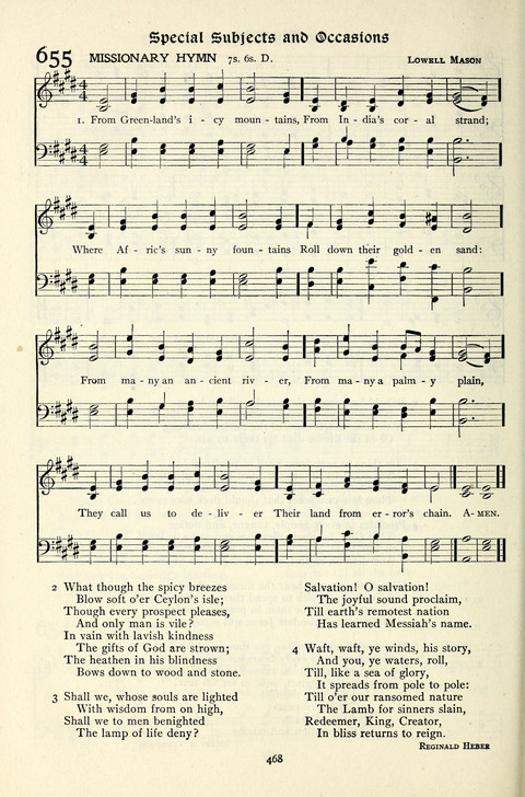 The Methodist Hymnal: Official hymnal of the methodist episcopal church and the methodist episcopal church, south page 468