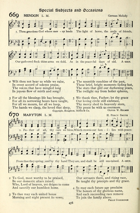 The Methodist Hymnal: Official hymnal of the methodist episcopal church and the methodist episcopal church, south page 478