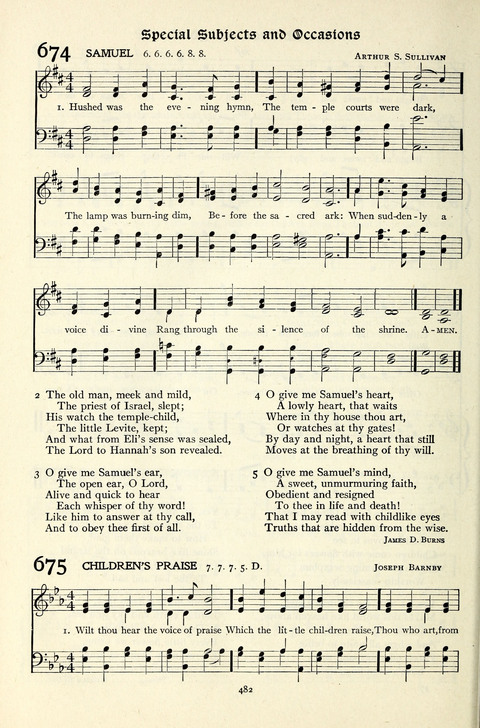 The Methodist Hymnal: Official hymnal of the methodist episcopal church and the methodist episcopal church, south page 482