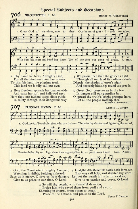 The Methodist Hymnal: Official hymnal of the methodist episcopal church and the methodist episcopal church, south page 502