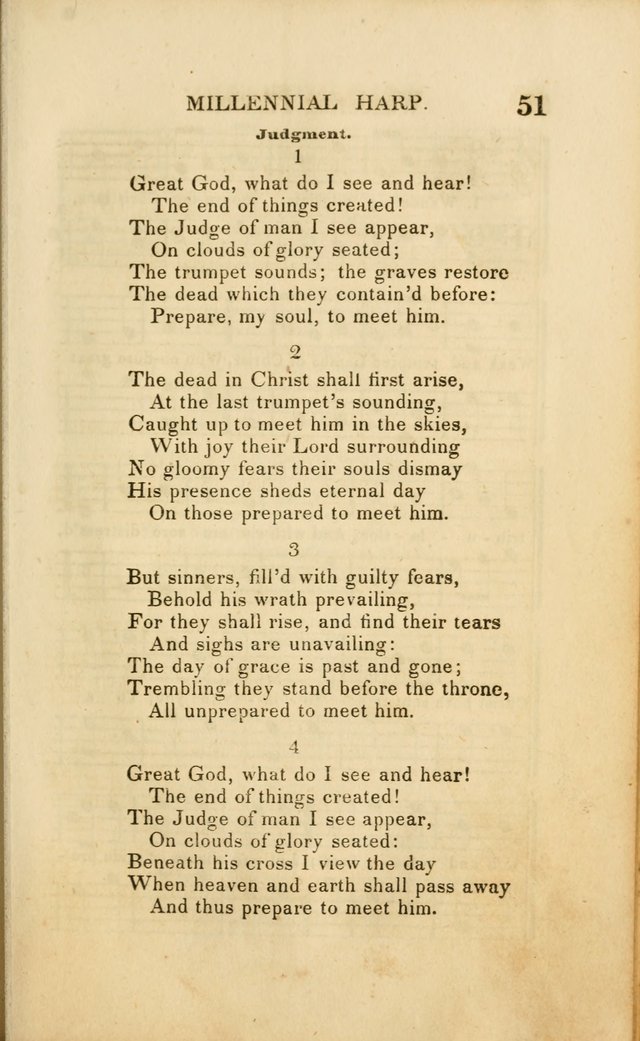 Millennial Harp: or, Second Advent Hymns: designed for the meetings on the second coming of Christ page 51