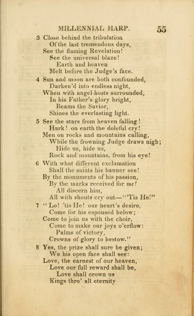 Millennial Harp: or, Second Advent Hymns: designed for the meetings on the second coming of Christ page 55