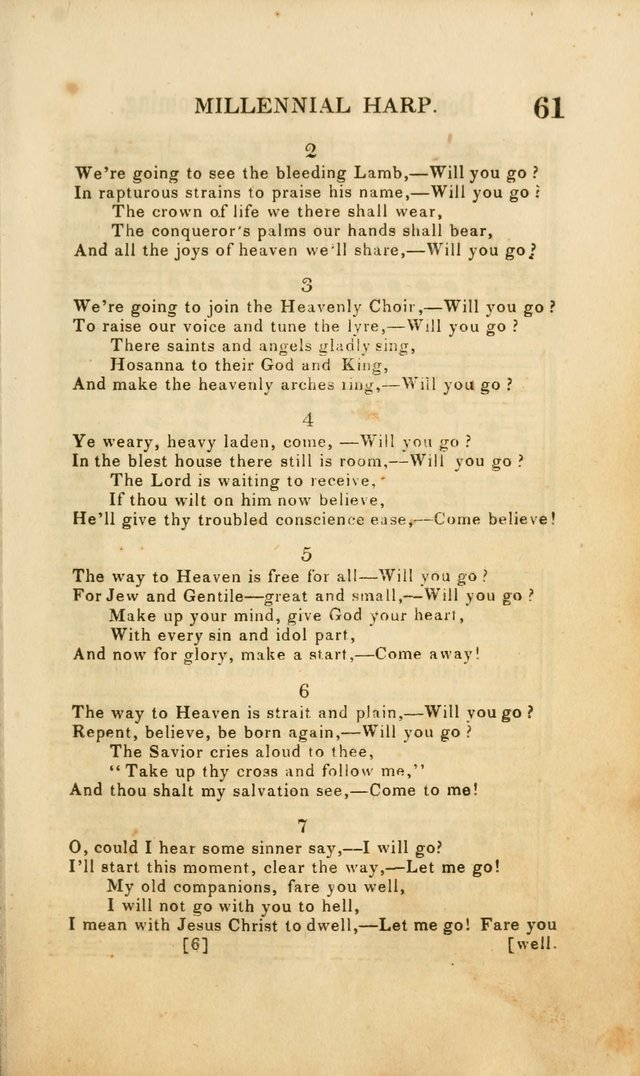 Millennial Harp: or, Second Advent Hymns: designed for the meetings on the second coming of Christ page 61