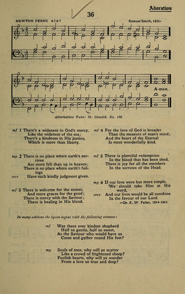 Methodist Hymn and Tune Book: official hymn book of the Methodist Church page 35