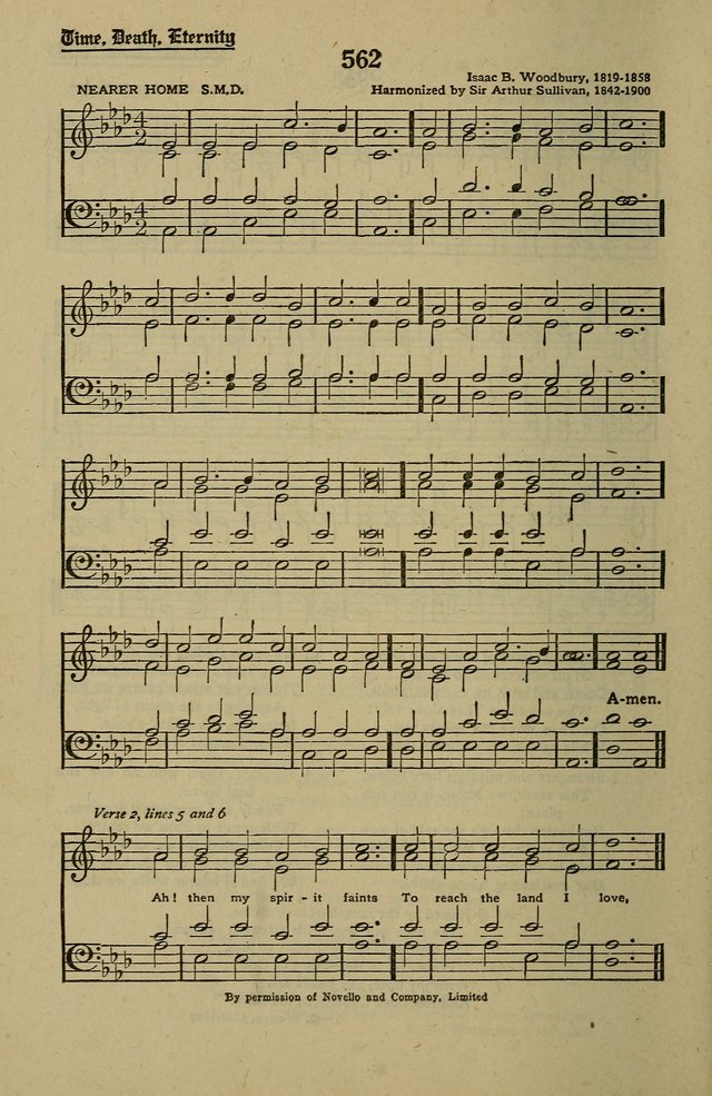 Methodist Hymn and Tune Book: official hymn book of the Methodist Church page 612