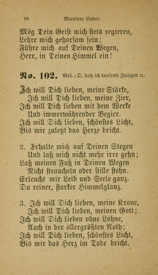 Muntere Lieder: Eine Sammlung der beliebtesten und brauchbarsten Gesänge für Sonntagsschulen und andere christlichen Versammlungen. 3. Aufl. page 101