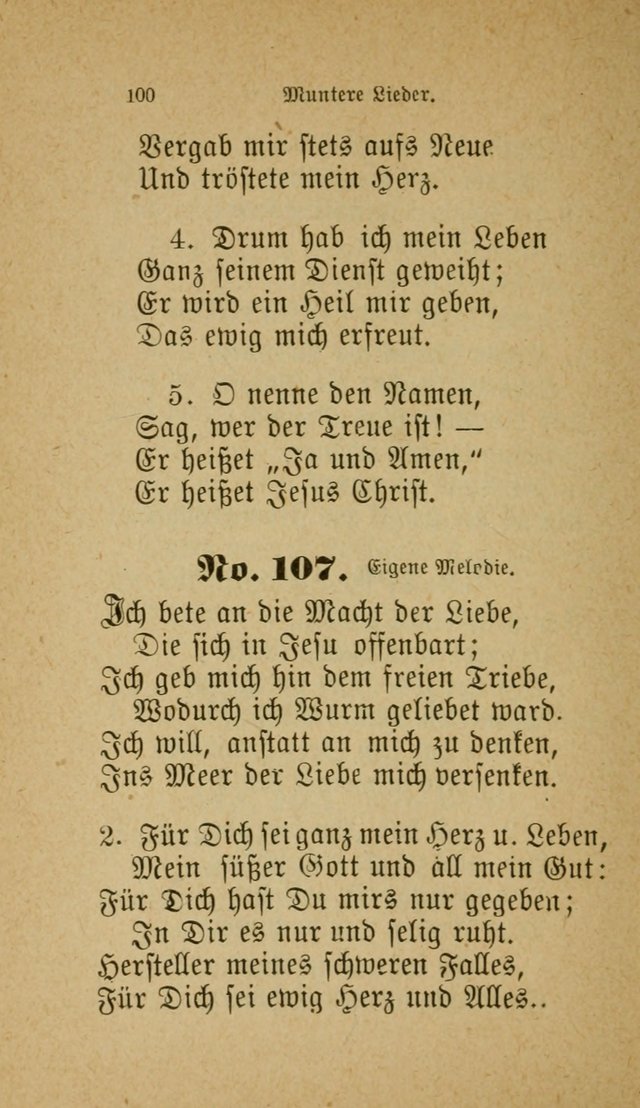 Muntere Lieder: Eine Sammlung der beliebtesten und brauchbarsten Gesänge für Sonntagsschulen und andere christlichen Versammlungen. 3. Aufl. page 105