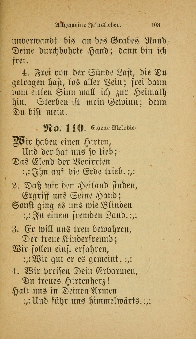 Muntere Lieder: Eine Sammlung der beliebtesten und brauchbarsten Gesänge für Sonntagsschulen und andere christlichen Versammlungen. 3. Aufl. page 108