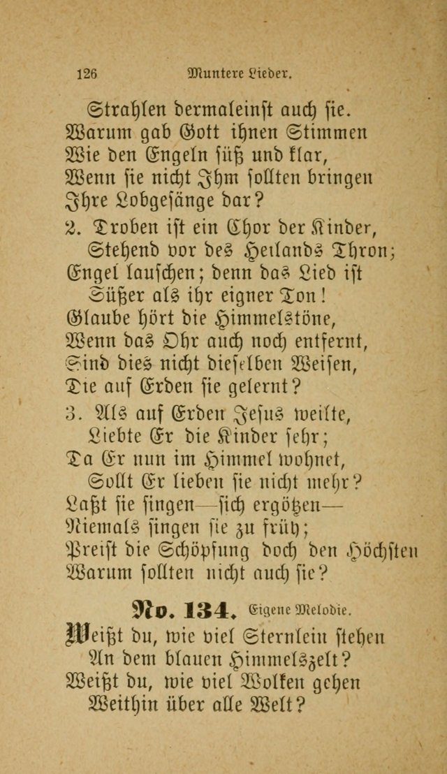 Muntere Lieder: Eine Sammlung der beliebtesten und brauchbarsten Gesänge für Sonntagsschulen und andere christlichen Versammlungen. 3. Aufl. page 131