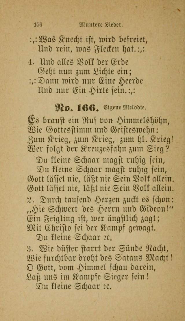 Muntere Lieder: Eine Sammlung der beliebtesten und brauchbarsten Gesänge für Sonntagsschulen und andere christlichen Versammlungen. 3. Aufl. page 161