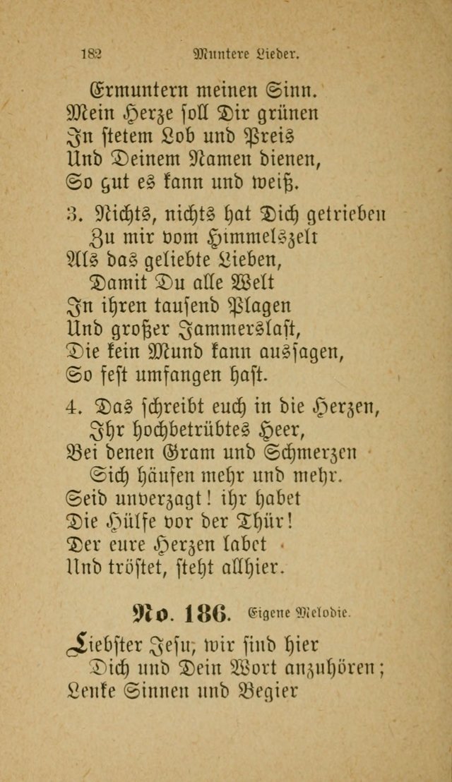 Muntere Lieder: Eine Sammlung der beliebtesten und brauchbarsten Gesänge für Sonntagsschulen und andere christlichen Versammlungen. 3. Aufl. page 187