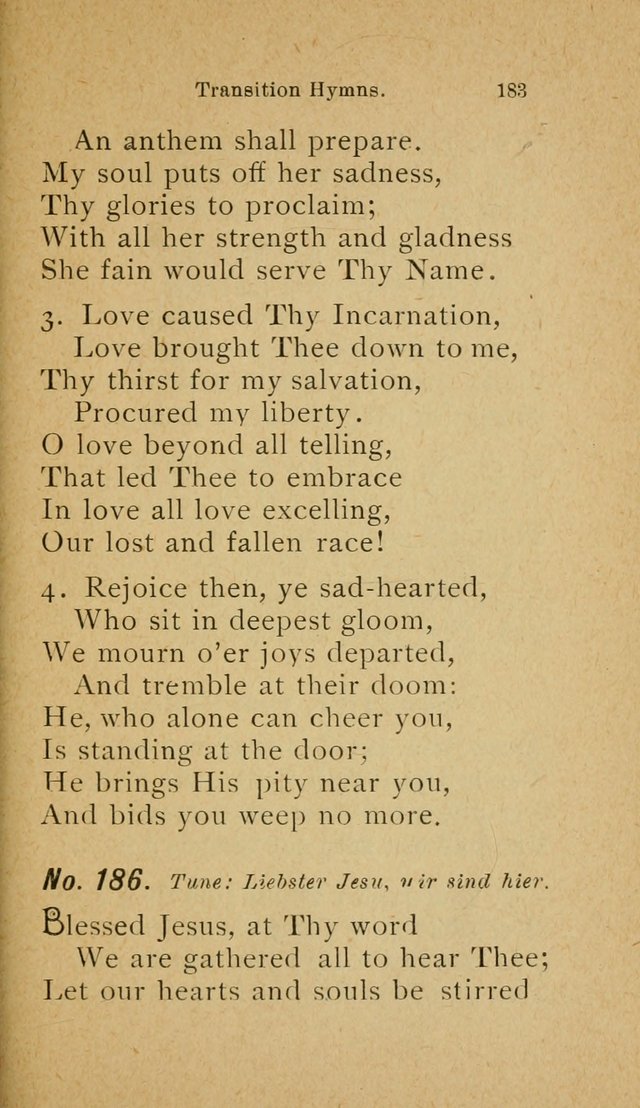 Muntere Lieder: Eine Sammlung der beliebtesten und brauchbarsten Gesänge für Sonntagsschulen und andere christlichen Versammlungen. 3. Aufl. page 188