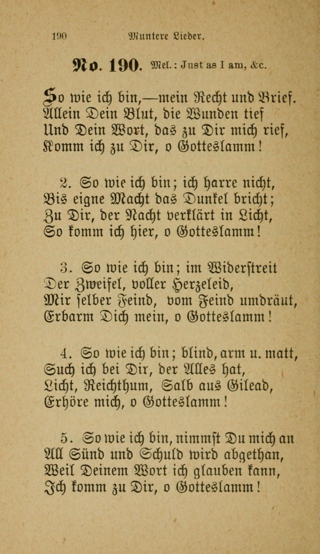 Muntere Lieder: Eine Sammlung der beliebtesten und brauchbarsten Gesänge für Sonntagsschulen und andere christlichen Versammlungen. 3. Aufl. page 195