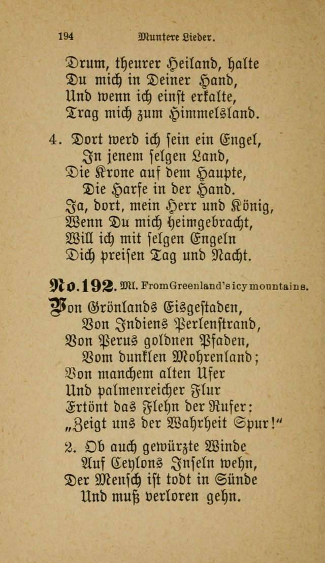 Muntere Lieder: Eine Sammlung der beliebtesten und brauchbarsten Gesänge für Sonntagsschulen und andere christlichen Versammlungen. 3. Aufl. page 199