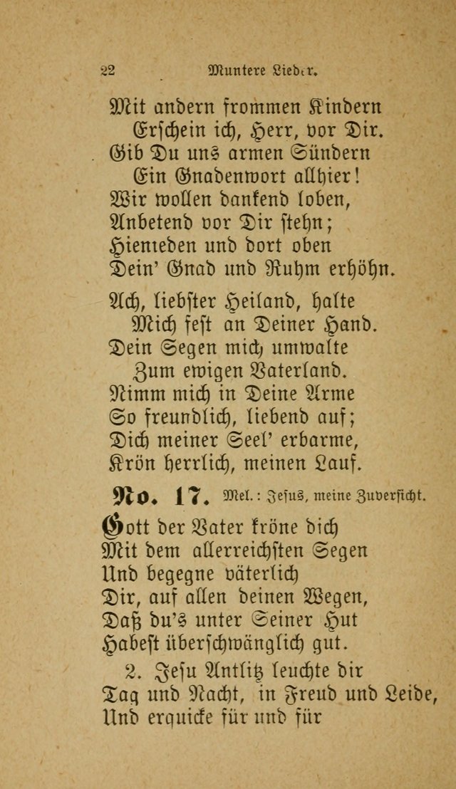 Muntere Lieder: Eine Sammlung der beliebtesten und brauchbarsten Gesänge für Sonntagsschulen und andere christlichen Versammlungen. 3. Aufl. page 27