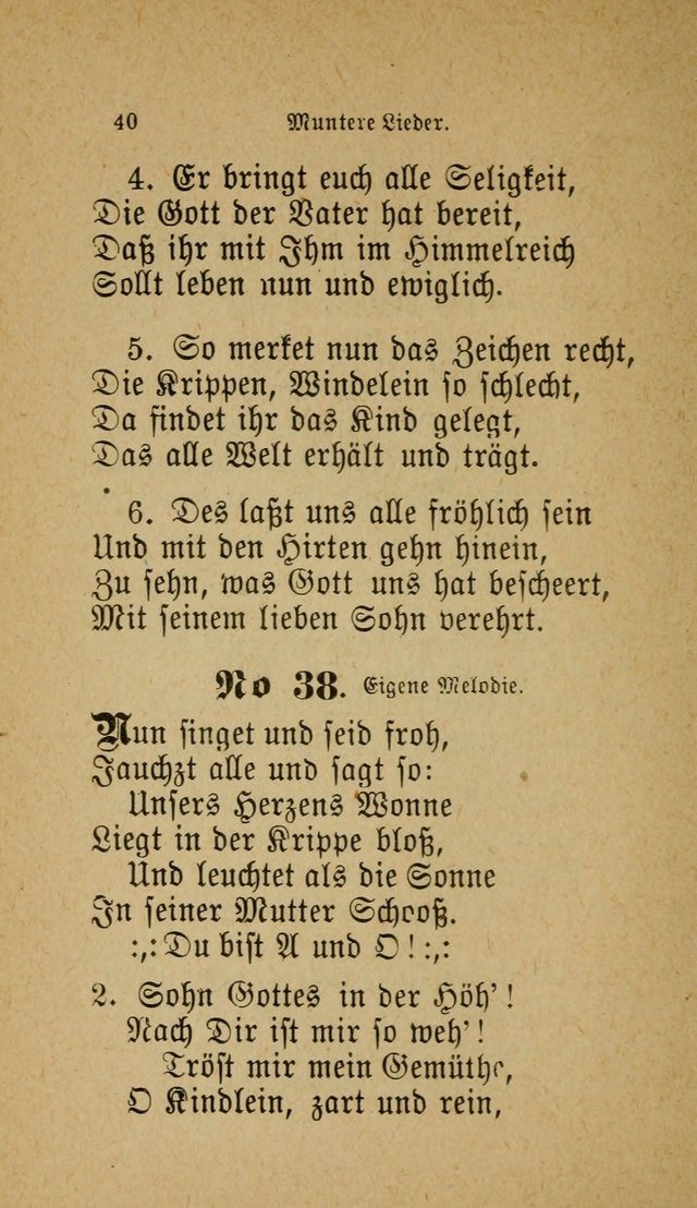 Muntere Lieder: Eine Sammlung der beliebtesten und brauchbarsten Gesänge für Sonntagsschulen und andere christlichen Versammlungen. 3. Aufl. page 45