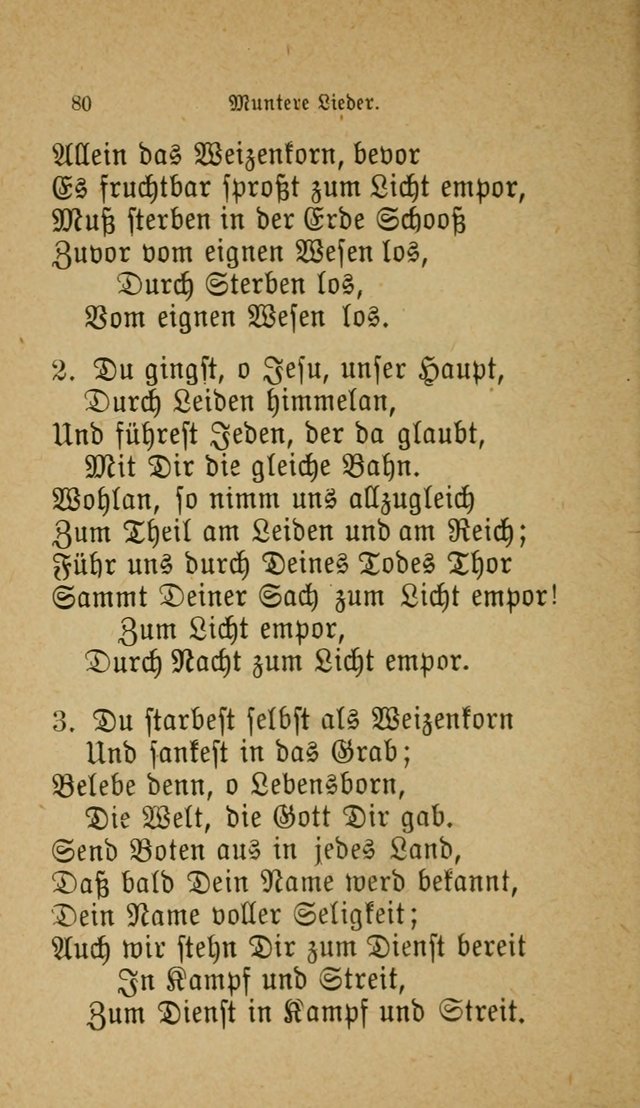 Muntere Lieder: Eine Sammlung der beliebtesten und brauchbarsten Gesänge für Sonntagsschulen und andere christlichen Versammlungen. 3. Aufl. page 85