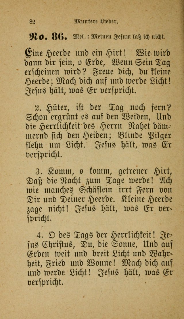 Muntere Lieder: Eine Sammlung der beliebtesten und brauchbarsten Gesänge für Sonntagsschulen und andere christlichen Versammlungen. 3. Aufl. page 87