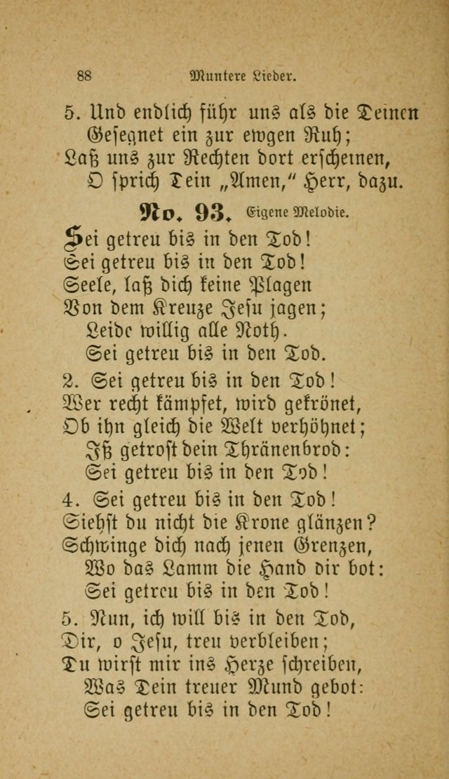 Muntere Lieder: Eine Sammlung der beliebtesten und brauchbarsten Gesänge für Sonntagsschulen und andere christlichen Versammlungen. 3. Aufl. page 93