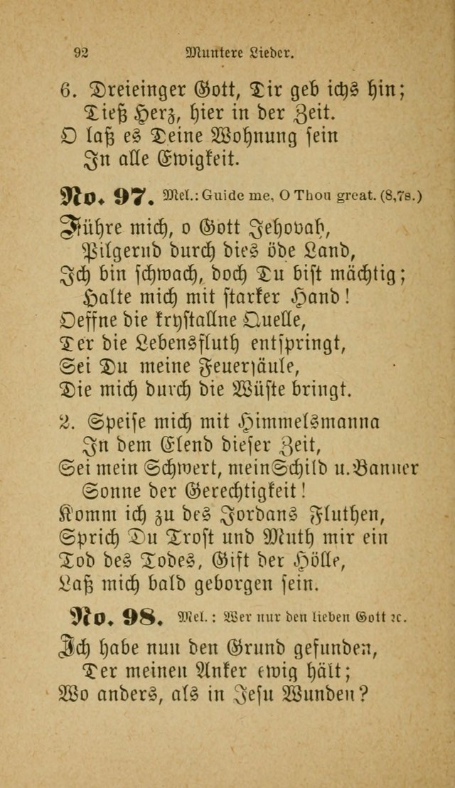 Muntere Lieder: Eine Sammlung der beliebtesten und brauchbarsten Gesänge für Sonntagsschulen und andere christlichen Versammlungen. 3. Aufl. page 97