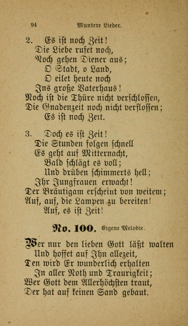 Muntere Lieder: Eine Sammlung der beliebtesten und brauchbarsten Gesänge für Sonntagsschulen und andere christlichen Versammlungen. 3. Aufl. page 99