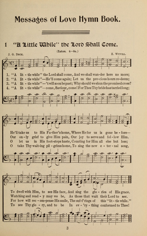 Messages of Love Hymn Book: for Gospel, Sunday School, Special Services and Home Singing page 1