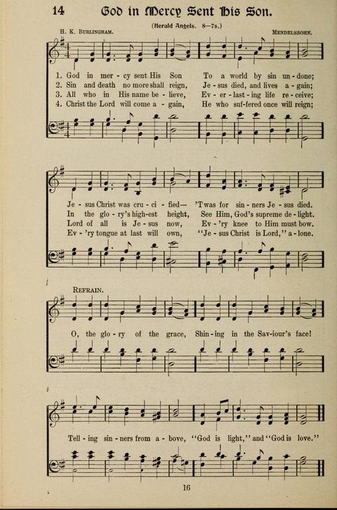 Messages of Love Hymn Book: for Gospel, Sunday School, Special Services and Home Singing page 14