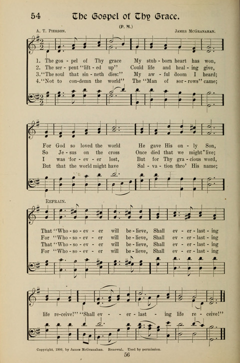 Messages of Love Hymn Book: for Gospel, Sunday School, Special Services and Home Singing page 54