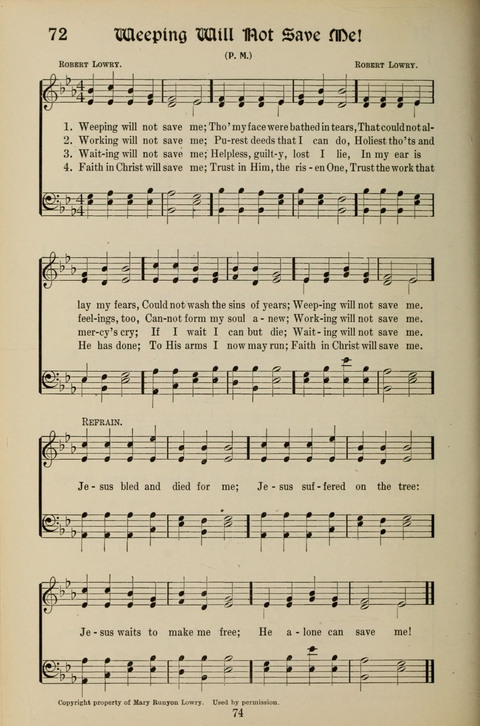 Messages of Love Hymn Book: for Gospel, Sunday School, Special Services and Home Singing page 72