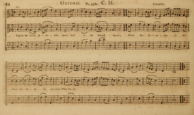 The Musical Olio: containing I. a concise introduction to the art of singing by note. II. a variety of psalms, tunes, hymns, and set pieces, selected principally from European authors... page 50