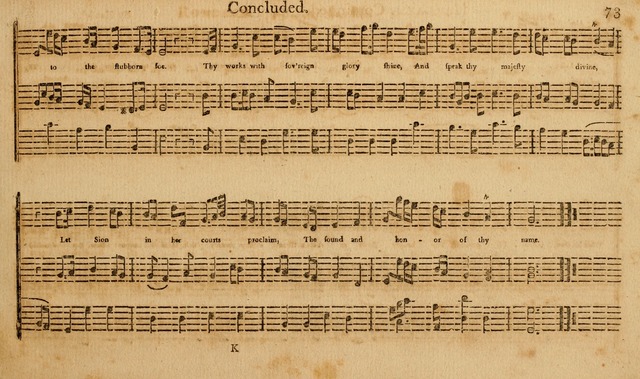 The Musical Olio: containing I. a concise introduction to the art of singing by note. II. a variety of psalms, tunes, hymns, and set pieces, selected principally from European authors... page 79