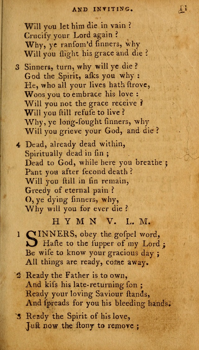 The Methodist Pocket Hymn-book, revised and improved: designed as a constant companion for the pious, of all denominations (30th ed.) page 11