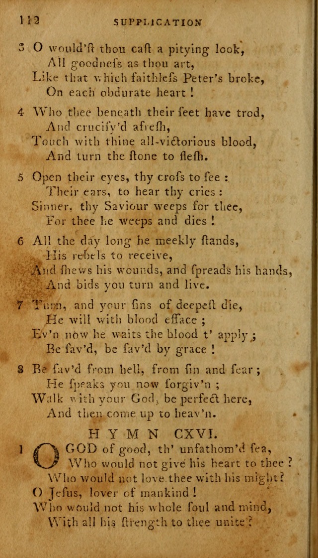 The Methodist Pocket Hymn-book, revised and improved: designed as a constant companion for the pious, of all denominations (30th ed.) page 112