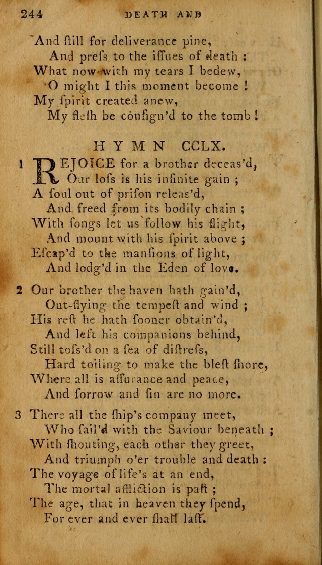 The Methodist Pocket Hymn-book, revised and improved: designed as a constant companion for the pious, of all denominations (30th ed.) page 244